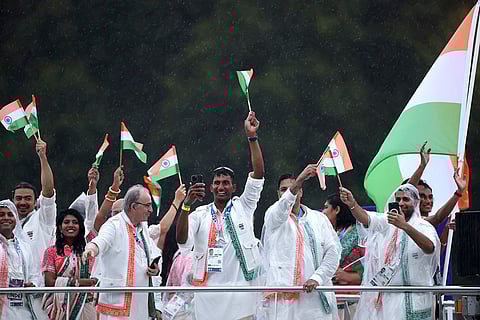 Team India during Paris 2024 opening ceremony